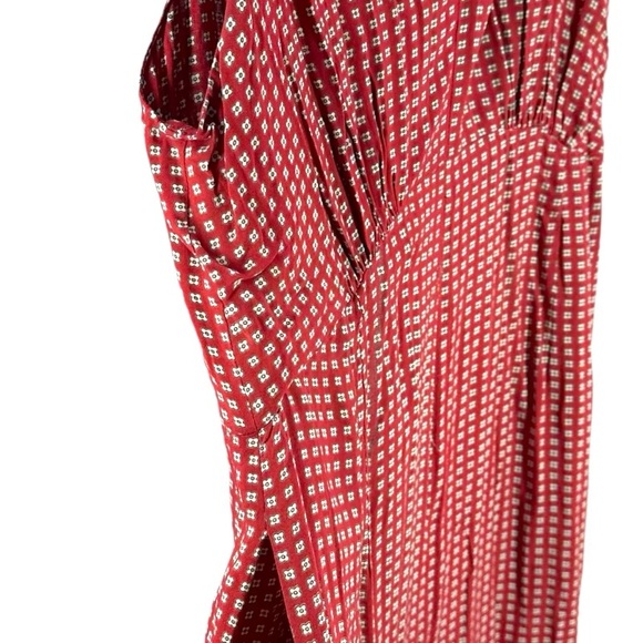 MAEVE | 6 Red Print Frida Mock Neck Jumpsuit Anthropologie - Picture 7 of 13